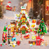 2025 Set 14+ (1763PCS) PLAXSOON Christmas Gingerbread House Courtyard Mini Building with Lights, Christmas Village