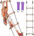 Wooden Climbing Rope Ladder for Kids - Ninja Warrior Obstacle Course Accessory for Swing Set & Treehouse