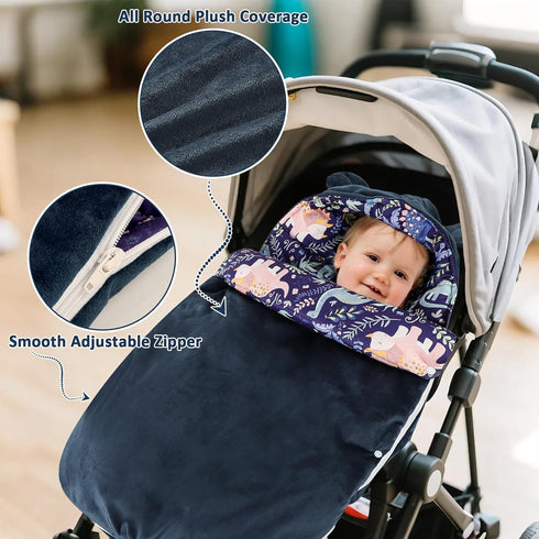Pea Pod Baby Car Seat Blanket Stroller Footmuff Bunting Bag, Baby Sleeping Bag Fleece Plush Swaddle Blanket for Cold