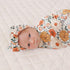 Konssy Baby Girl Newborn Receiving Blanket with Floral Motif Headband Set, Nursery Swaddle Wrap
