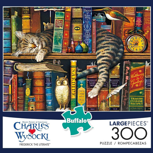 Buffalo Games - Charles Wysocki - Frederick The Literate - 300 Piece Jigsaw Puzzle for Adults, Finished Size 21.25 x
