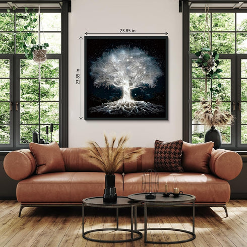 PPuzzling 1000 Glowing Tree of Life Puzzle for Adults Pieces, Fantasy Forest White Tree Under Starry Night Sky Scene