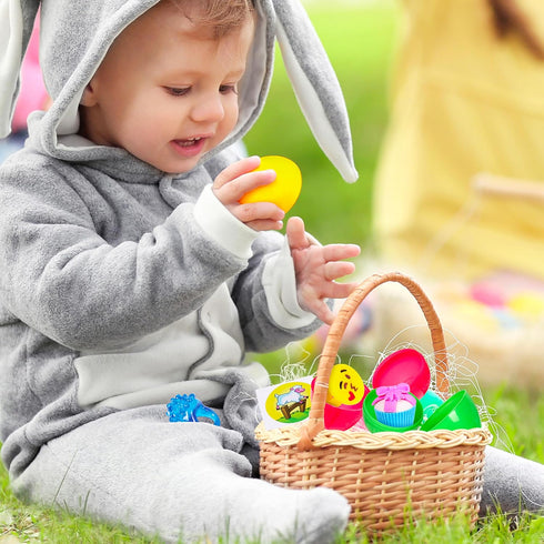 100 Pack Giraffe Prefilled Easter Eggs Bulk - Multi Color Plastic Filled Easter Eggs for Kids with Toy Filled Slap