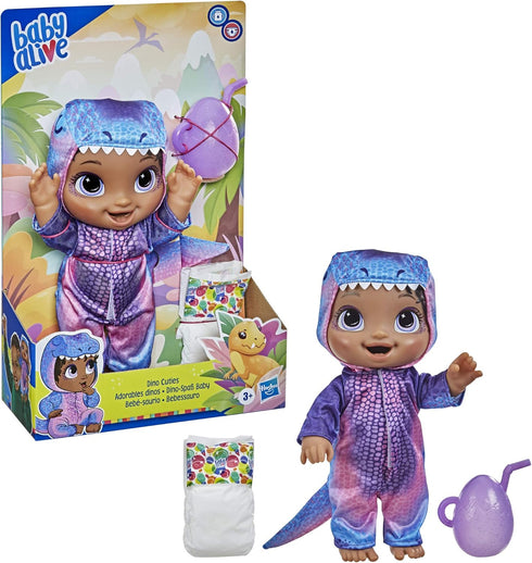 Baby Alive Dino Cuties Doll, Tyrannosaurus, Doll Accessories, Wets, T-Rex Dinosaur Toy for Kids Ages 3 Years Up