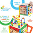 Play22 6 in-1 Counting Counting 8Pcs Wooden Activity Cube for Baby - Baby Activity Play Cube with Bead Maze, Shape