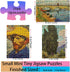 Small Jigsaw Puzzles for Adults, 150 Pieces Mini Oil Painting Puzzles, 3 Pcs with Mini Easel Included