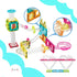 PicassoTiles Magnet Tiles Building Block Travel Size Magnetic Marble Run Construction Toy Set, 45 pc Education Kit