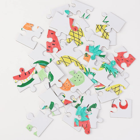 Mr. Pen- Blank Puzzle, 8 Pack, 28 Pieces/Pack, 5.5 x 8.1 Inches, White, Blank Jigsaw Puzzle Pieces to Draw on