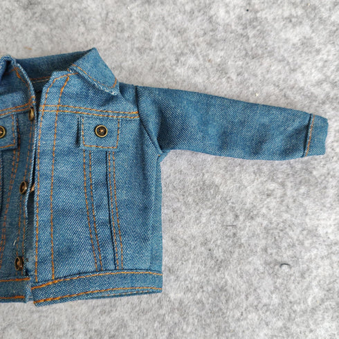 1:6 Scale Jeans Coat Jacket for 12" TBLeague Phicen Male Female Action Figure Doll Clothes (Dark Blue)