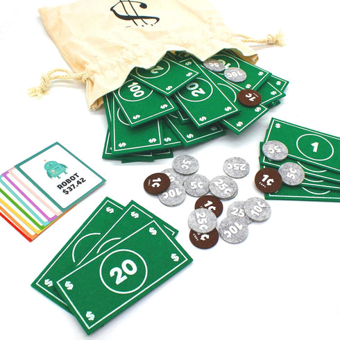 Good Ground Pretend Play Kids Felt Money Educational Montessori Toy Dollars Bills