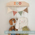 Stuffed Animal Storage Zoo with Decorative Muslin Garland - Cute Wooden Toy Storage Organizer for Kids Playroom