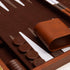 Happy Hippo Backgammon Backgammon (15")) Board Game, Deluxe Leather Like Case, Felt Interior, Brown, Classic Game