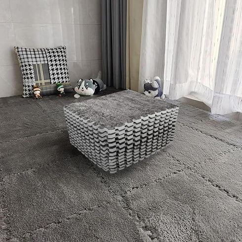 Interlocking Carpet Shaggy Soft EVA Foam Mats Fluffy Square Interlocking Carpet Tiles