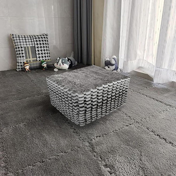 Interlocking Carpet Shaggy Soft EVA Foam Mats Fluffy Square Interlocking Carpet Tiles