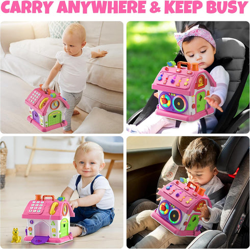 1 1st 12-18 1-2 Hurdaos Montessori Toys for Year Old Girls, Present First Birthday Gifts for One Year Old Girl Baby