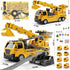 NIPLOOOW 2 1 Playset, Set 3 4 5 6 in Construction Cranes Truck Toy Engineering Excavator Track with Crane, Excavator