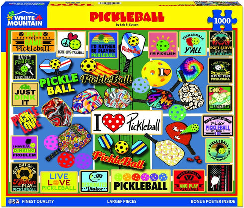 White Mountain Puzzles - Pickleball 1000 Piece Jigsaw Puzzle