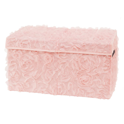 Sweet Jojo Designs Pink Floral Rose Girl Small Fabric Toy Bin Storage