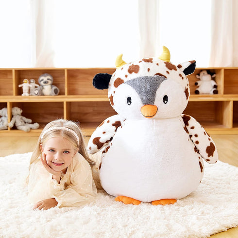 EARTHSOUND Giant Penguin Plush Toy, Large Jumbo 23" Soft Toys, Cute Huge Fluffy Oversized Fat Plushie, Gifts for Kids