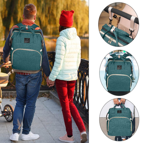 Fwkekye Backpack, Baby Diaper Bag Baby Bags for Boy Girl, New Mom Gifts for Women, Large Capacity, USB Port,Green