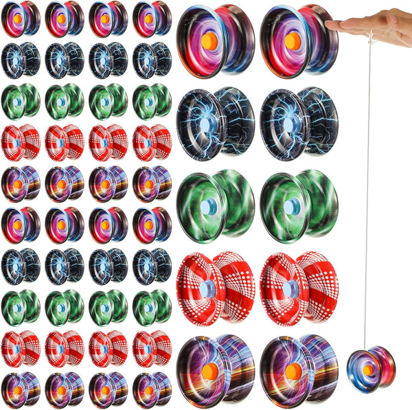 Lenwen 50 Pcs Alloy Responsive Ball Colorful Yoyo Bulk Metal Beginner String Trick Ball for Students and Adults