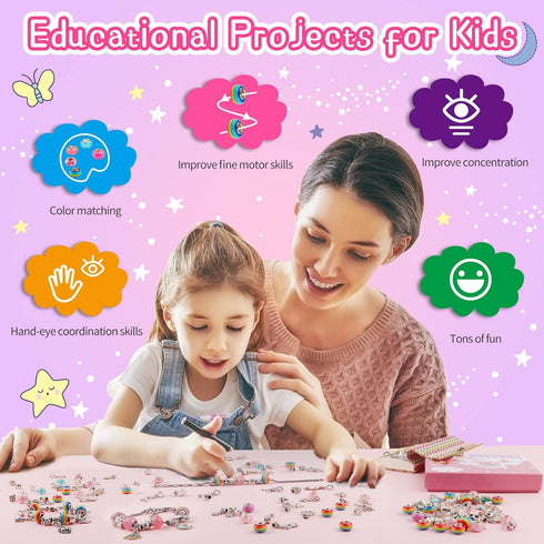 HYASIA Unicorn Gifts for Girls Jewelry Making Kit - Kids Toys Arts Crafts for Kids Age 6 7 8 9 10+ Year Old, Charm Bracelet Making Supplies Beads, Girl Birthday Party Game Children Christmas Stocking by HYASIA