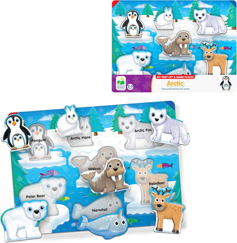 The Learning Journey - My First Lift & Learn - Arctic 7 Piece Tray Puzzle for Toddlers Ages 2-5