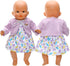 14-16 Inch 2-Piece Set Baby Doll Clothes for Baby Dolls Cute Handmade Purple bee Dress with Purple a Coat