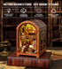 Spilay DIY Dollhouse Kit Miniature Booknook Kit, House Model Build Bookshelf,with LED Light and Dust Coverfor Adults