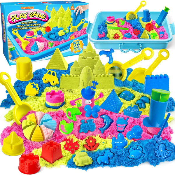 ESSENSON Sensory Bin - 52 PCS Play Sand Kit with 3lbs Magical