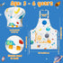 GROBRO7 4Pcs Set 2 Kids Apron and Chef Hat Gift for Girls Boy, Space Theme Pattern Adjustable Kitchen Toddler Aprons