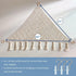 Macrame Toy Hammock for Stuffed Animals, Deep Sea Blue Hanging Organizer Net for Nursery Decor