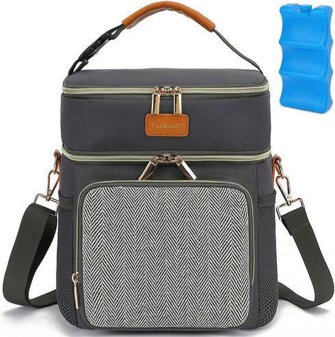 Pack 6 9 Double Layer Breastmilk Cooler Bag with Ice Insulated Travel Bag for Baby Bottle Breast Milk Storage & Feeding