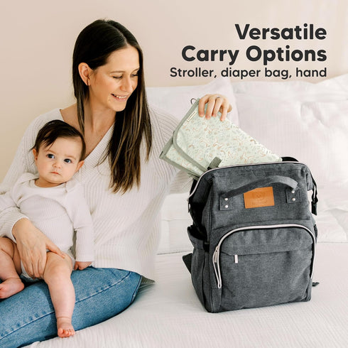 KeaBabies Portable Diaper Changing Pad, Travel, Car - Large Waterproof Baby Changing Mat, Wipeable, Padded, On The Go