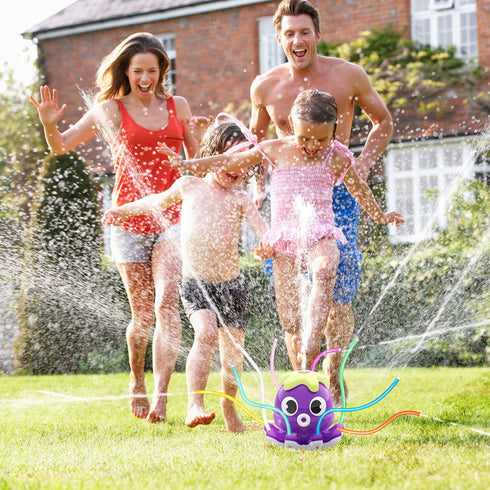 Outdoor Water Spray Sprinkler for Kids, Summer Toys with 8 Wiggle Tubes, Attaches to Garden Hose for Ages 3-8