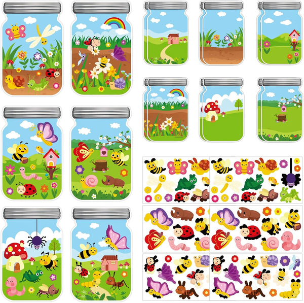 Hedeey 12 Packs Summer Insect Craft Kits, Make Your Own Bug Paper Craft