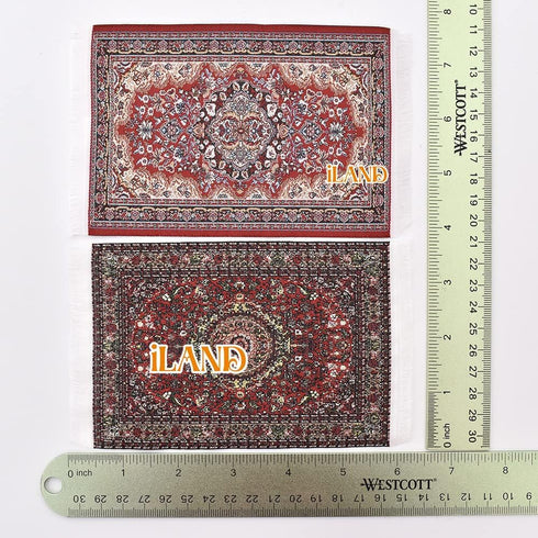 1/12 3 12 6 3.8 (2pcs iLAND Miniature Dollhouse Accessories Victorian of Carpet for Dollhouse Furniture on Scale