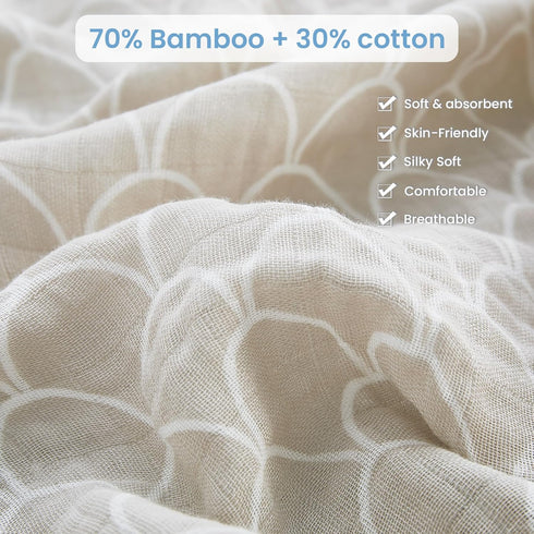 47X47In Set 4 Pack Softan Muslin Swaddle Blankets for Baby Girl & Boy, Receiving Blankets for Newborn, Swaddle Blanket