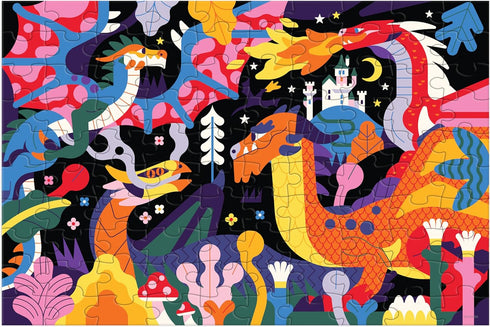 Mudpuppy Dragons – 100 Piece Glow in The Dark Puzzle for Children Ages 5 and Up