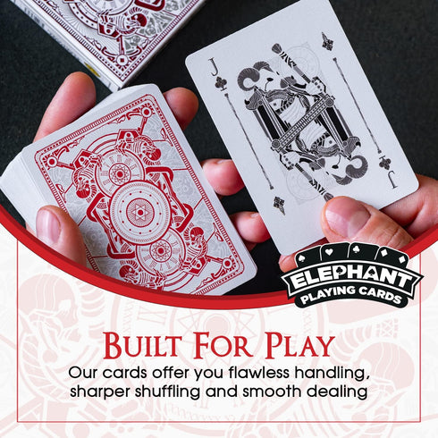 Infinitum Ghost Playing Cards - White & Red Deck with FREE Card Game eBook - Premium Standard Size