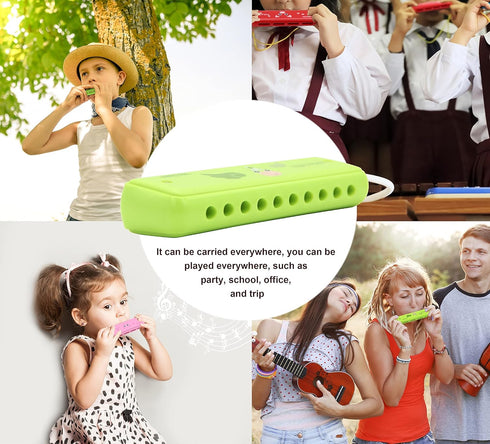Beginners,10 20 Crafteem Color Blues Harmonica, Key of C for Kids, Children, Toddler and Hole Tones Musical Instrument
