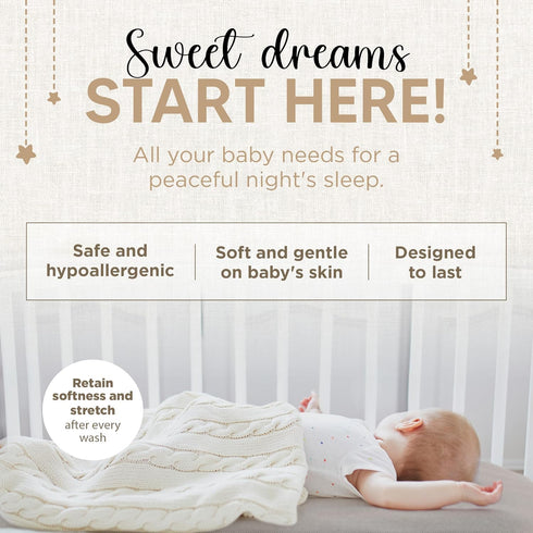 100% Cozy 2 Pack Bassinet Sheet for Bassinet Mattress - Organic Jersey Knit Cotton - Snuggly Soft & Sheets Fitted