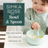 Simka Rose Baby Bowl & Spoon Set, Suction Bowls for Toddler, BPA-Free Silicone, Dishwasher & Microwave Safe (Grey)