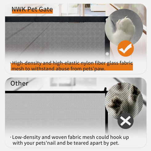 6 (120'' 30'') NWK Magic Dog Gate for Stairs Pet Gate for The House Providing a Safe Enclosure for Pets to Play