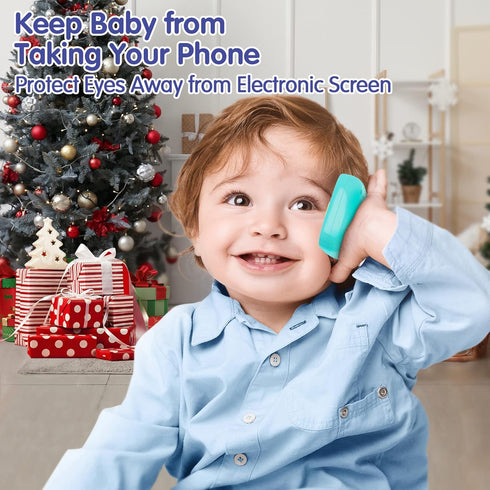 Toys for 1 Year Old Boy, 15 Functions Baby Toy Phone for 1+ Year Old, Baby Toys 12-18 Months, Cyan