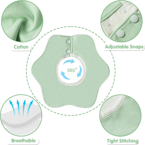 6Pcs 360 0 12 Zainpe Rotate Baby Bibs Waterproof Snap Cotton Baby Bib Absorbent Feeding Burp Cloth for Infant to Months
