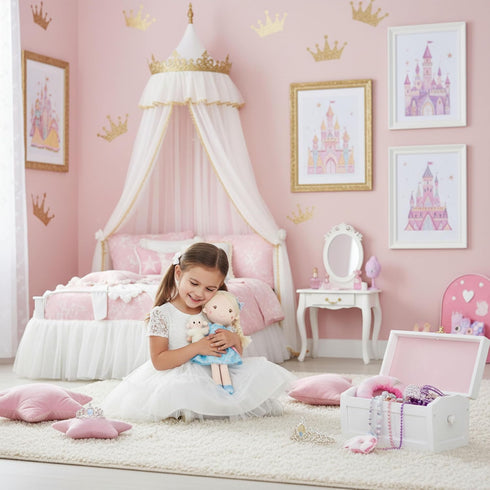 15" 1 June Garden Playmate Buddies - Plush Doll Mia with Her Stuffed Animal Companion Flamingo Rosie for Kids Year