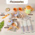 Set 3 4 5 6 HYAKIDS Play Kitchen Pots and Pans for Kids, Pretend Role Play Cooking Toys Gifts for Toddlers Girls Boys