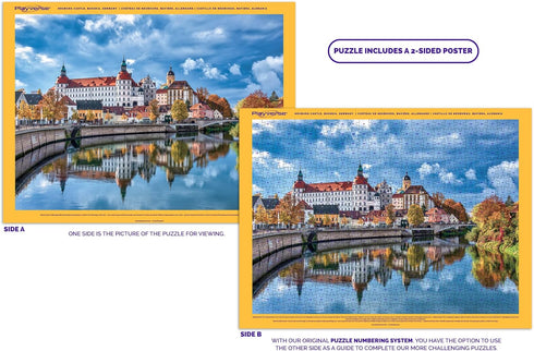 Neuburg Castle Palace, Germany - 500 Piece Jigsaw Puzzle for Adults, 20.4 in. x 14.9 in. | 52 x 38 cm