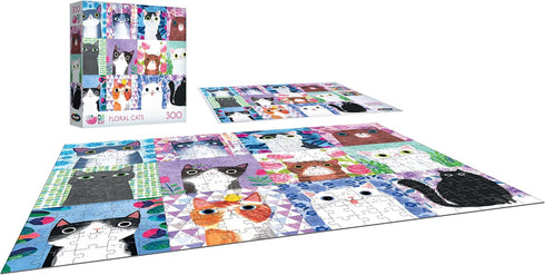 300 RoseArt - Planet Cat - Floral Cats - Piece Jigsaw Puzzle for Adults